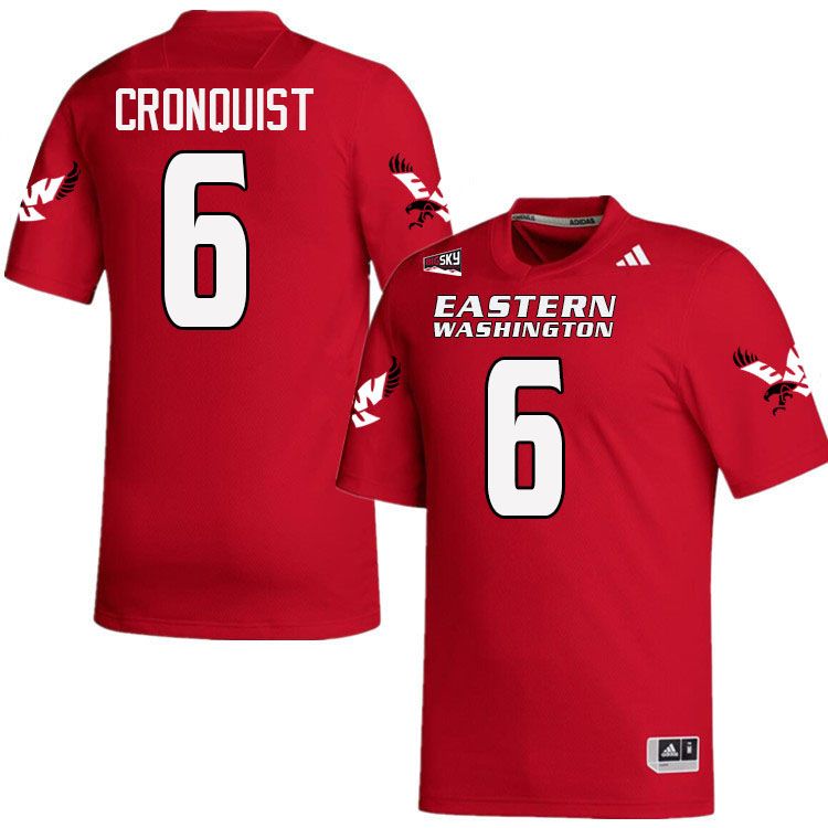 Eastern Washington Eagles #6 Noah Cronquist College Football Jerseys,Uniforms Stitched-Red